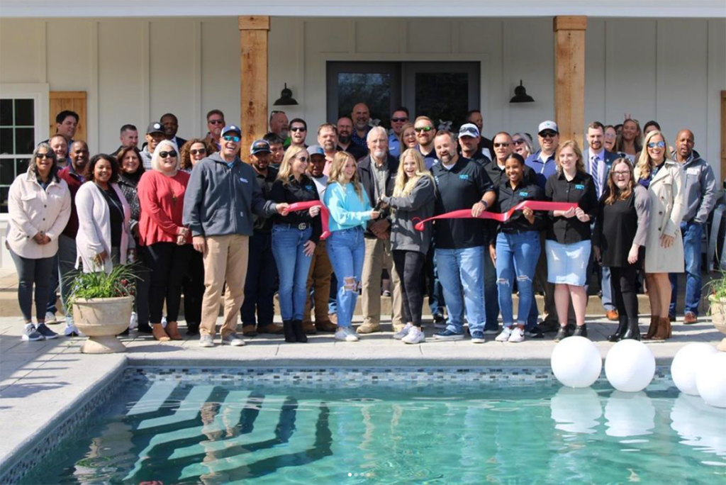 pool grand opening ribbon cutting