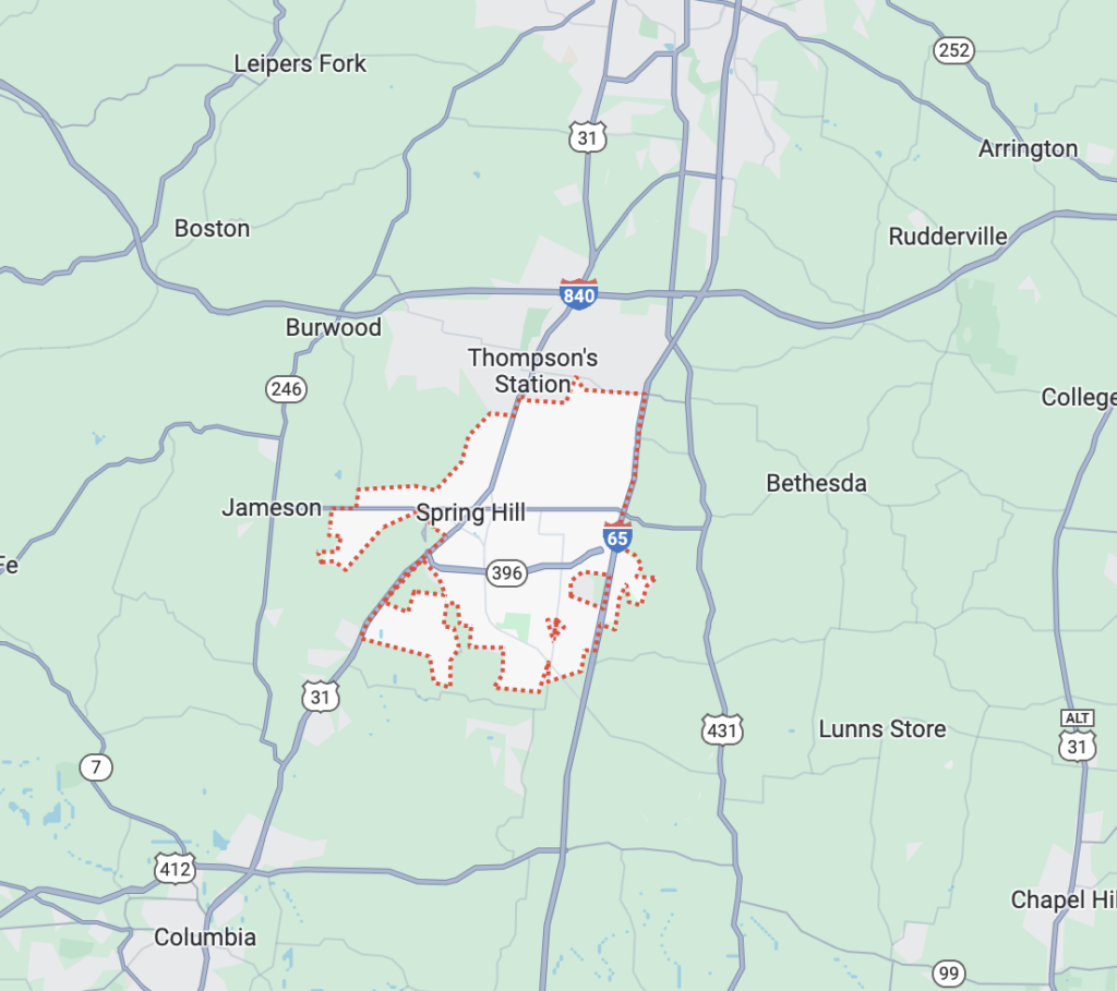 Spring Hill TN Map